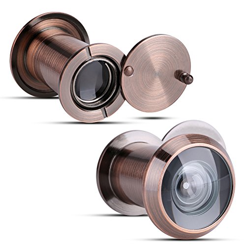 Alvinlite Türspion Weitwinkel 220° mit Sichtschutz, Messing Verchromt, HD Glaslinse Home Security Türspion Spion für 35-60mm Türen | für Eingangstüren innen und außen von Alvinlite