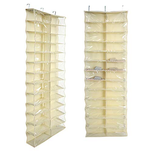 Alvinlite Über der Tür Schuhregale 26 Taschen Faltbare Hängetür Schrank Aufbewahrungstasche Schuhe Organizer(Beige) von Alvinlite