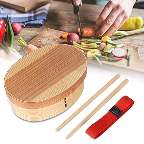 Bento Lunch Box, Kids Lunch Box, japanische Bento Box für Erwachsene Sandwich Lunch Container Sushi Box Holz Bento Boxen mit Gabellöffel für Office School Wandercamping von Alvinlite