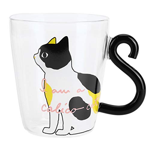 Kaffeetassen Transparente Katze Tasse Kaffee Milch Tee Wasser Saft Trinkglas Tasse für Home Office(Weiß) von Alvinlite