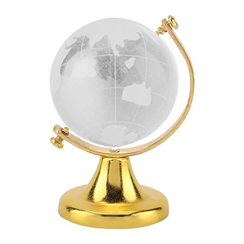 Alvinlite Mini Kristall Globus 6.5 x 4 cm, Globus Glaskugel Dekoration, Weltkarte Kristallkugel Desktop Ornament Sphere Home Office Dekor Geschenk(Gold) von Alvinlite