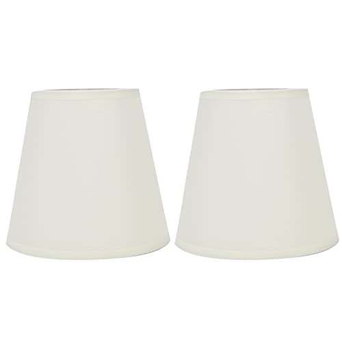 Kronleuchter-Schirme, Lampenschirme, 2er-Set, Lampenschirm Clip On, Clip-On-Glocke, Lampenschirme für Hängelampe Tischlampe Stehlampe Ersatz(Beige) von Alvinlite