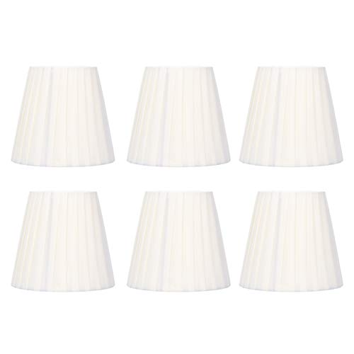 Alvinlite Kronleuchterschirme, Lampenschirme, 6er-Set, Moderne kleine Lampenabdeckung, Glockenlampenschirme, die an der Glühbirne befestigt Werden, Beige, für Hängelampe Tischlampe Stehlampe Ersatz von Alvinlite