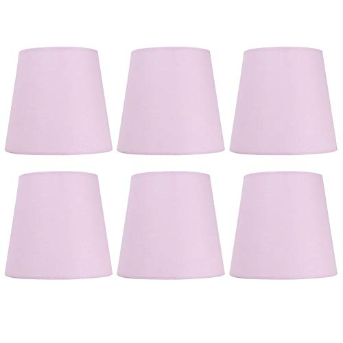 Kronleuchterschirme Lampenschirme Set von 6, kleine Rosa Lichtschirme für Lampen Lampenschirm E14 Uno Fitter Modern für Hängelampe Tischlampe Stehlampe Ersatz von Alvinlite