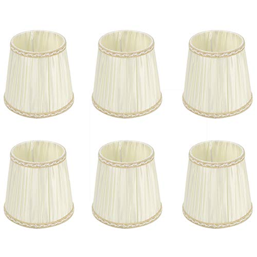 Alvinlite Kronleuchterschirme Lichtschirme für Lampen, kleine Lampenschirme, 6er-Set, Moderne Beige Glockenlampenschirme, UNO-Einrichter für Hängelampe Tischlampe Stehlampe Ersatz von Alvinlite