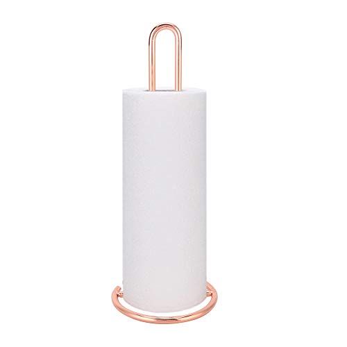 Küchenrollenhalter - KüChenrollenhalter Stehend KüChenrollen Halter Edelstahl Papierhalter Mit rutschfestem Boden,Rollenhalter für Küchentücher, stehend, Metall, 5.1x12.6 in(one size-Roségold) von Alvinlite