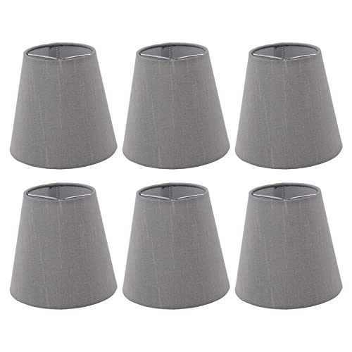 Lampenschirm Hängelampe Klein, Grau Lampenschirme, 6er-Set, klein, modern, die auf die Lampenschirme der Glühlampe aufgesteckt werden, für Hängelampe Tischlampe Stehlampe Kronleuchter Lampenschirm Hängelampe Klein, Grau Lampenschirme, 6er-Set, klein, modern, die auf die Lampenschirme der Glühlampe aufgesteckt werden, für Hängelampe Tischlampe Stehlampe Kronleuchter von Alvinlite