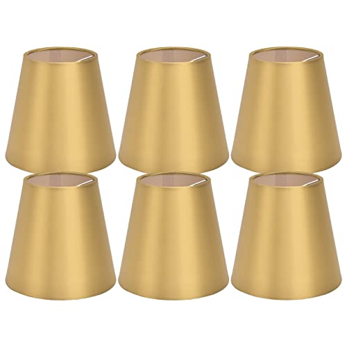 Alvinlite Lampenschirm Hängelampe Klein, Lampenschirme, 6er-Set, der auf die Glühbirnen-Glocken-Lampenschirme für Hängelampe Tischlampe Stehlampe Kronleuchter(Gold) von Alvinlite