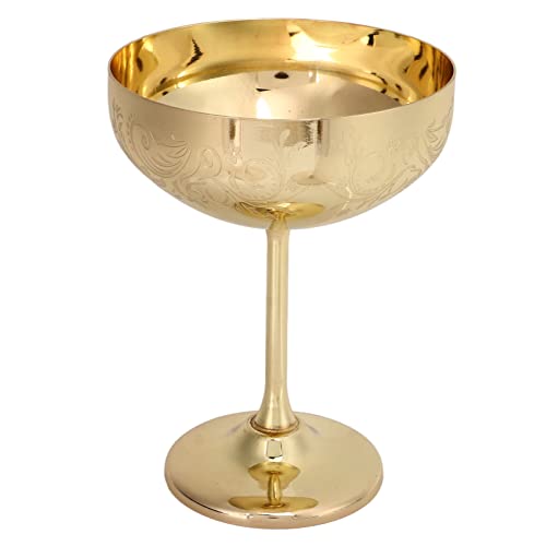 Martini-Gläser aus Edelstahl, Metall-Martini-Gläser, Vintage-Glaswaren, unzerbrechliche Alkoholgläser, Becher mit graviertem Blumenmuster(Gold#3) von Alvinlite