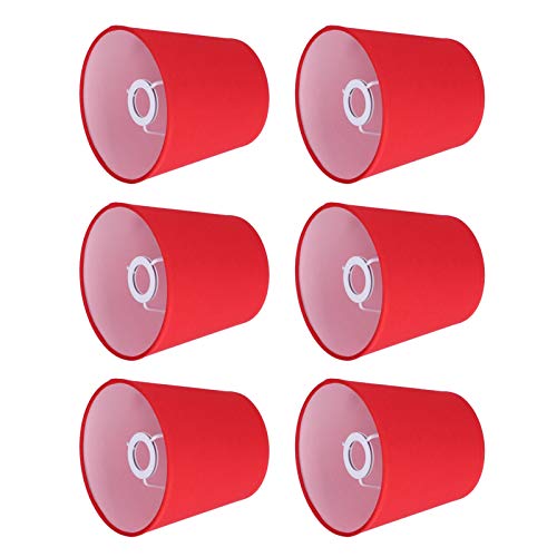 Moderner Wandtisch Lampenschirm 6 PCS Rot Lampenschirme E14 Schraube Home Schlafzimmer Kronleuchter Dekorative Abdeckung für Hängelampe Tischlampe Stehlampe von Alvinlite