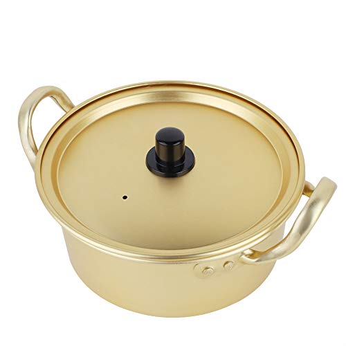 Alvinlite Koreanischer Nudeltopf 23cm Suppentöpfe Korean Ramen Noodle Pot Ramen Topf, Aluminium Suppentopf Instant Nudeltopf Doppel Griff von Alvinlite