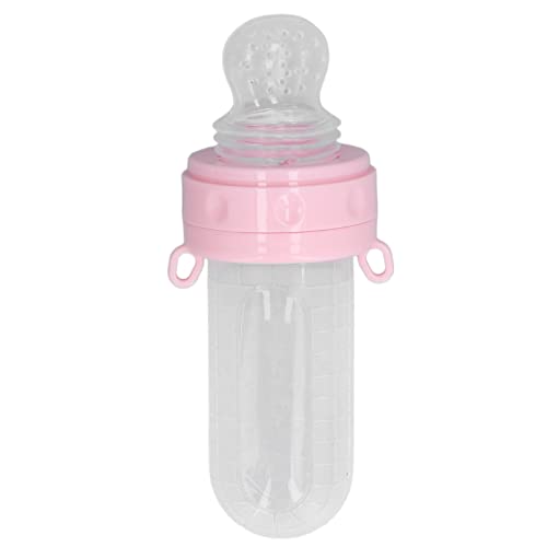 Silikon-Fütterungslöffel Alvinlite Baby Fruchtsauger, Löffel Squeeze Flasche, Rosa Baby Fütterungs Flasche, Squeeze Löffelspender mit Löffelabdeckung, 25ml Säuglingsfütterungswerkzeuge von Alvinlite