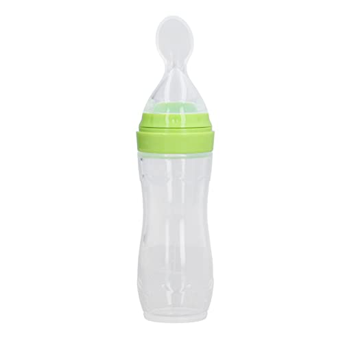 Alvinlite Baby Löffel Flasche Squeeze Feeder, Silikon Baby Spoon für Säugling/Kleinkinder/Kinder mit Löffelabdeckung, Grün von Alvinlite