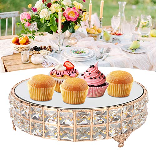 Tortenplatte Kuchenständer mit Spiegel - Cupcake Halter Servierständer, Dessert Tortenteller Kuchenteller für Desserttisch Hochzeit Party Nachmittagstee Gold von Alvinlite
