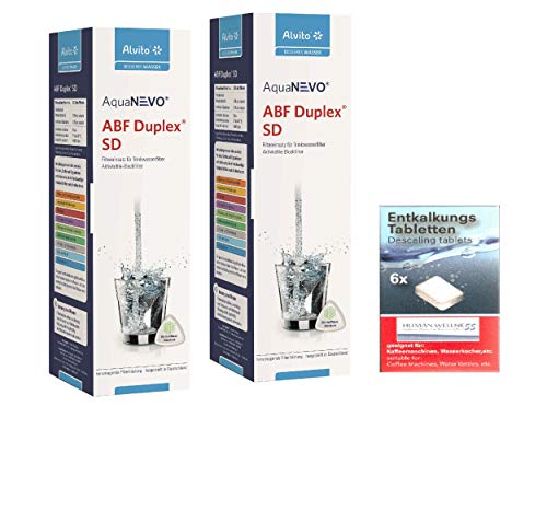 Alvito 2 x Wasserfilter ABF Duplex SD AquaNevo - Aktivkohle Blockfilter 1,5 µm + Entkalkertabs Alvito 2 x Wasserfilter ABF Duplex SD AquaNevo - Aktivkohle Blockfilter 1,5 µm + Entkalkertabs von Alvito