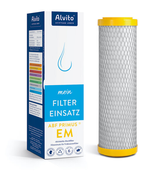 Alvito ABF Primus EM Aktivkohle-Blockfilter mit EM-Keramik zur Wasservitalisierung von Alvito