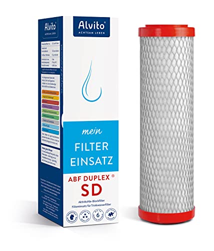 Alvito Wasserfilter ABF Duplex, Aktivkohle Blockfilter mit Hohlfaser-Membran, Trinkwasseraufbereitung von Alvito