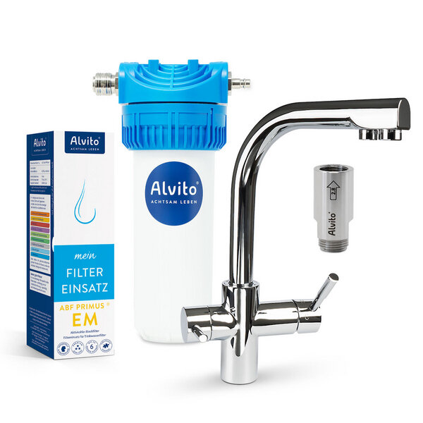 Alvito Wasserfilter COMFORT VITAL bestes Trinkwasser mit 2-facher Wasserbelebung von Alvito