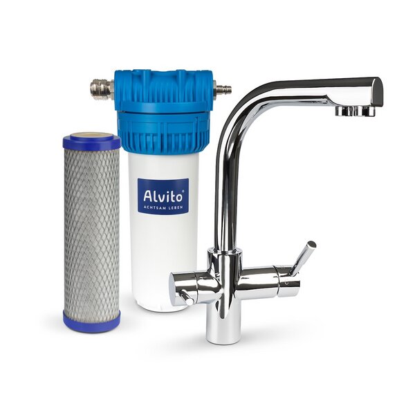 Alvito Wasserfilter COMFORT mit 3-Wege-Armatur und Aktivkohlefilter von Alvito