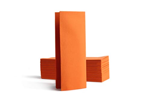 Alvotex CHIC Airlaid 50 Servietten, 1/8 Falten Stoffähnlich, hochwertige Einwegserviette, 32x40 cm, Orange von Alvotex