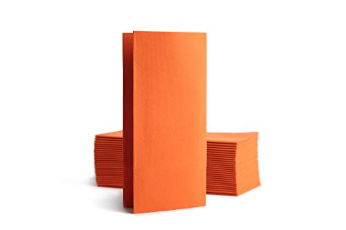 Alvotex CHIC Airlaid 50 Servietten, 1/8 Falten Stoffähnlich, hochwertige Einwegserviette, 39x40cm, Orange von Alvotex