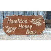 Bienenstock Schild, Wanddeko, Beste Freundin Geschenk, Outdoor Deko, Bienen Hobbie, Honigbiene, Business Geschnitztes Holzschild von AlwayBetterCustomize