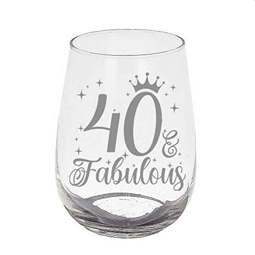 Always Looking Good Gin-Glas zum 40. Geburtstag für Frauen zum 40. Geburtstag und zum 40. Geburtstag, ohne Stiel, Lasergravur, elegantes Gin-Glas, ohne Stiel von Always Looking Good