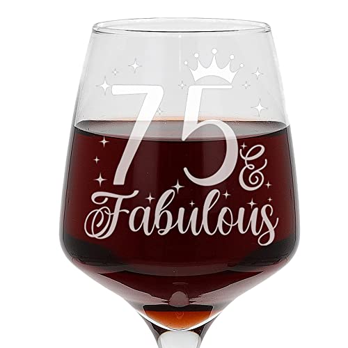 Always Looking Good Großes Weinglas zum 75. Geburtstag – graviertes großes Weinglas für 75-Jährige – elegantes Weinglas mit Stiel, 400 ml von Always Looking Good