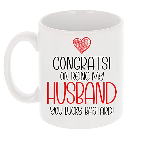 Lustige Tasse "Congrats On Being My Husband You Lucky Bastard" Tasse Geschenk Geburtstag Geschenke Lustige Tasse Unhöfliche Tasse Neuheit Tasse Geschenk für Ihn Ehemann Neuheit Geschenke von Always Looking Good