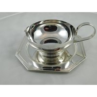 Vintage Sammler Silberplatte Sauciere Und Tablett Aus Landes von AlwaysPlanBVintage