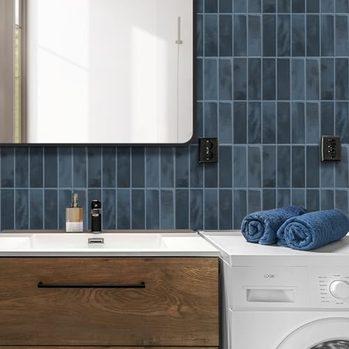 Alwayspon 3D-Vinyl-Wandfliesen-Aufkleber, selbstklebend, wasserfest, Spritzschutz, selbstklebend, 30,5 x 30,5 cm, Blau, 10 Bögen Alwayspon 3D-Vinyl-Wandfliesen-Aufkleber, selbstklebend, wasserfest, Spritzschutz, selbstklebend, 30,5 x 30,5 cm, Blau, 10 Bögen von Alwayspon