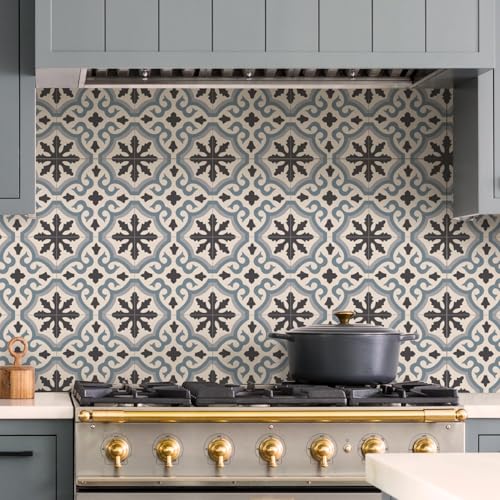 Alwayspon Fliesenaufkleber, Retro, selbstklebend, zum Aufkleben auf Bodenfliesen, für Badezimmer, Küche, Spritzschutz, abziehen und aufkleben, Vinyl-Bodenfliesen, Aufkleber, 12 Stück x 15 cm von Alwayspon