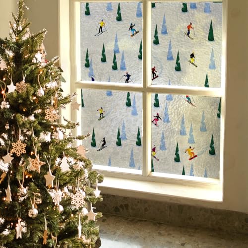 Alwayspon Nicht klebende Fensterfolie mit weihnachtlichem Element, entfernbar, statisch, Sichtschutz, Anti-UV-Hitzeregler, Glasfolie, 43 x 100 cm, weißes Skifahren Alwayspon Nicht klebende Fensterfolie mit weihnachtlichem Element, entfernbar, statisch, Sichtschutz, Anti-UV-Hitzeregler, Glasfolie, 43 x 100 cm, weißes Skifahren von Alwayspon