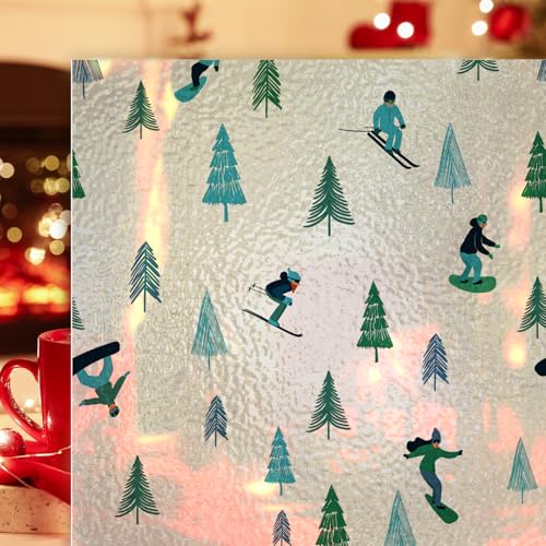 Alwayspon Nicht klebende Fensterfolie mit weihnachtlichem Element, entfernbar, statisch, Sichtschutz, Anti-UV-Hitzeregulierung, Glasfolie, 43 x 100 cm, blaues Skifahren Alwayspon Nicht klebende Fensterfolie mit weihnachtlichem Element, entfernbar, statisch, Sichtschutz, Anti-UV-Hitzeregulierung, Glasfolie, 43 x 100 cm, blaues Skifahren von Alwayspon