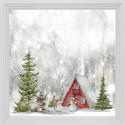 Alwayspon Statische Fensterfolie Privatsphäre, Doppelseitiger Fensteraufkleber, Anti-UV-Glasfolie für Weihnachtsdekoration, Hirsch Schneemann Cottage T042 Alwayspon Statische Fensterfolie Privatsphäre, Doppelseitiger Fensteraufkleber, Anti-UV-Glasfolie für Weihnachtsdekoration, Hirsch Schneemann Cottage T042 von Alwayspon
