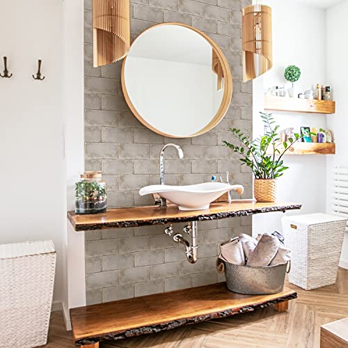 Alwayspon Vinyl-Bodenfliesenaufkleber, rutschfest, selbstklebende Rückseite, Fliesenaufkleber für Küche, Badezimmer, abziehen und aufkleben, PVC verwitterter Ziegel, 30 x 15 cm, 4 Stück Alwayspon Vinyl-Bodenfliesenaufkleber, rutschfest, selbstklebende Rückseite, Fliesenaufkleber für Küche, Badezimmer, abziehen und aufkleben, PVC verwitterter Ziegel, 30 x 15 cm, 4 Stück von Alwayspon