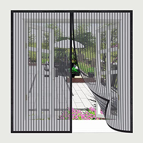 Magnet Fliegengitter Fenster Insektenschutz,115x130cm(schwarz), Magnetischer Fenstervorhang Ohne Bohren für Balkonfenster und Dachfenster, Mosktionetz Mesh Curtain Vollmagnetisch Schließt Automatisch von Alwayswhy