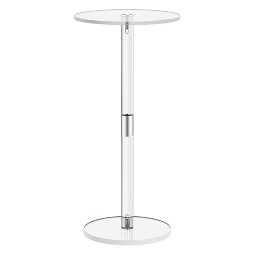 Acryl-Getränketisch, runder Beistelltisch, Martini-Tisch für Wohnzimmer, moderner transparenter Acryl-Beistelltisch für Wohnzimmer und kleine Räume von Alwida