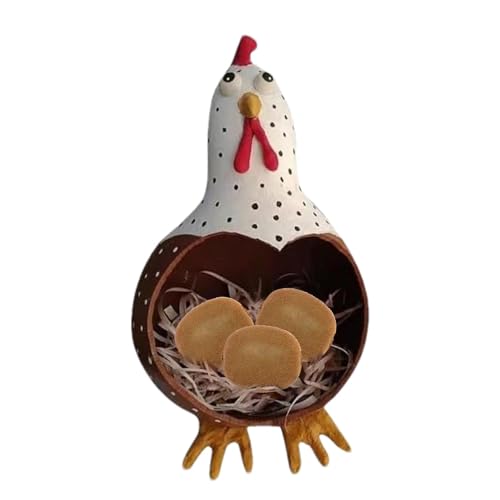 Alwida Hühnerförmiger Eierkorb - Eisenkorb in Hühnerform zum Organisieren von Eiern | Eier-Organizer im lustigen Huhn Design | Eiersammelkorb | Domest Deko Ständer aus Schwarz von Alwida