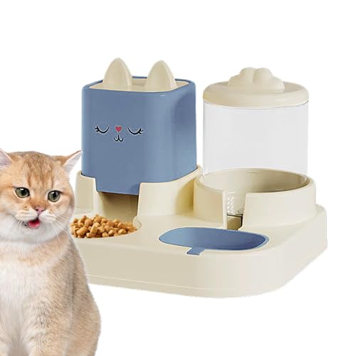 Futterautomat für Katzen – 2-in-1-Futterbehälter mit automatischem Wasserspender | Automatischer Futter- und Wasserspender für Hunde, Futter- und Wasserspender für Haustiere, Doppelnäpfe mit automatis Futterautomat für Katzen – 2-in-1-Futterbehälter mit automatischem Wasserspender | Automatischer Futter- und Wasserspender für Hunde, Futter- und Wasserspender für Haustiere, Doppelnäpfe mit automatis von Alwida