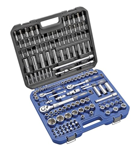 Alyco Steckschlüsselsatz und Zubehör, 155-teilig, 1/2 Zoll - 1/4 Zoll - 3/8 Zoll - 192386 von Alyco