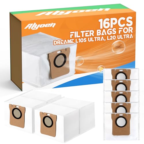 16 Stück Staubbeutel Kompatibel mit Dreame L10s Ultra / L10 Ultra / L20 Ultra und Xiaomi X10+ / X20+ Saugroboter, 2,9L Große Kapazität Staubsaugerbeutel für Dreame Saugroboter Ersatzbeutel Zubehör von Alyoen