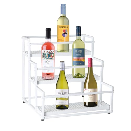 Alyoen Weinregal,3-stöckiges modernes Weiß Weine Flaschenregal für Weine,Flaschen,weinhalter,geeignet für Arbeitsplatten,Küchen,Couchtische Rack von Alyoen