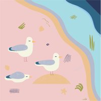 Möwen Kunstdruck | Geschenk Möwe Illustration Für Kinder Dekor Poster +Möwe+ von AlyshaDawnStudio