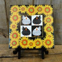 Untersetzer Huhn Und Sonnenblume von AlysonChaseStudio
