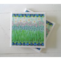 Wildblumen Keramik Untersetzer von AlysonChaseStudio