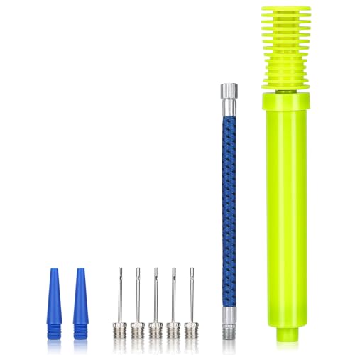 Alyvisun Ballpumpe Zweirichtungs, Tragbare Ball Pumpe Kits, Fußballpumpe mit Nadel & Verlängerungsschlauch für Basketball, Volleyball, Ballon, Robuster Aluminiumlegierungsrohr, Schnelle Aufblaspumpe von Alyvisun