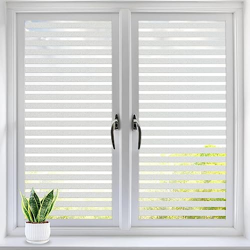 Alyvisun Fensterfolie Streifen Sichtschutzfolie Fenster 90×220cm, Selbsthaftend Milchglasfolie mit Statischer Haftung, Blickdicht Fensterfolie Klebefolie Fenster für Badezimmer Zuhause Büro Alyvisun Fensterfolie Streifen Sichtschutzfolie Fenster 90×220cm, Selbsthaftend Milchglasfolie mit Statischer Haftung, Blickdicht Fensterfolie Klebefolie Fenster für Badezimmer Zuhause Büro von Alyvisun