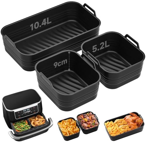 Alyvisun Heißluftfritteuse, 3 Stück Airfryer Silikonformen Wiederverwendbar Silikon Backform Zubehör Auflaufform Faltbar Einsatz Mold für 10 L/10,4 L Air Fryer, Silicone Alyvisun Heißluftfritteuse, 3 Stück Airfryer Silikonformen Wiederverwendbar Silikon Backform Zubehör Auflaufform Faltbar Einsatz Mold für 10 L/10,4 L Air Fryer, Silicone von Alyvisun