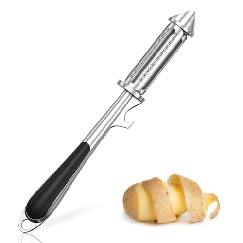 Alyvisun Professioneller multifunktionaler Schäler aus Zinklegierung mit Julienne-Funktion und Flaschenöffner, Universalschäler, effektiv zum schnellen Schälen von Obst und Gemüse Alyvisun Professioneller multifunktionaler Schäler aus Zinklegierung mit Julienne-Funktion und Flaschenöffner, Universalschäler, effektiv zum schnellen Schälen von Obst und Gemüse von Alyvisun